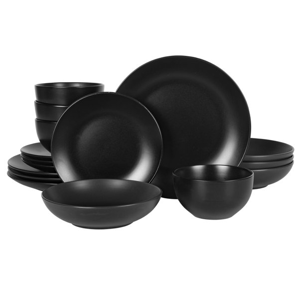 Gibson Home Queenslane 16 Piece Double Bowl Plates and Bowls Dinnerware